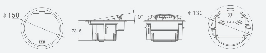 IP65 Anti-Scratching Watertight Round Floor Socket