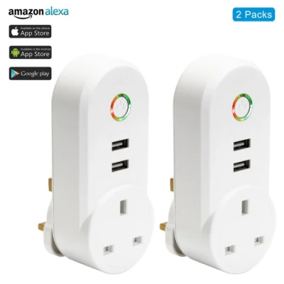 Tuya Smart Plug WiFi Socket 2 puertos USB con temporizador EU UK