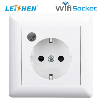 Leishen Sp-8003 Wireless EU Google Home 16A Switch Outlet Tuya Alexa Phone APP Control remoto Schuko EU Style WiFi Smart Wall Socket Smart WiFi Socket