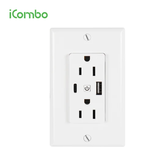 120 Tipo Tuya Smart Us Socket con puerto USB Puerto tipo C con certificado UL ETL