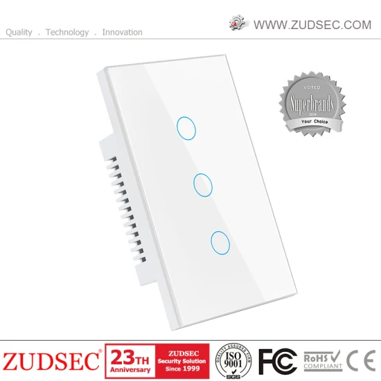 Us/EU/UK/Vn Wall Touch 1/2/3 Gang Glass Panel Smart WiFi Interruptor de luz